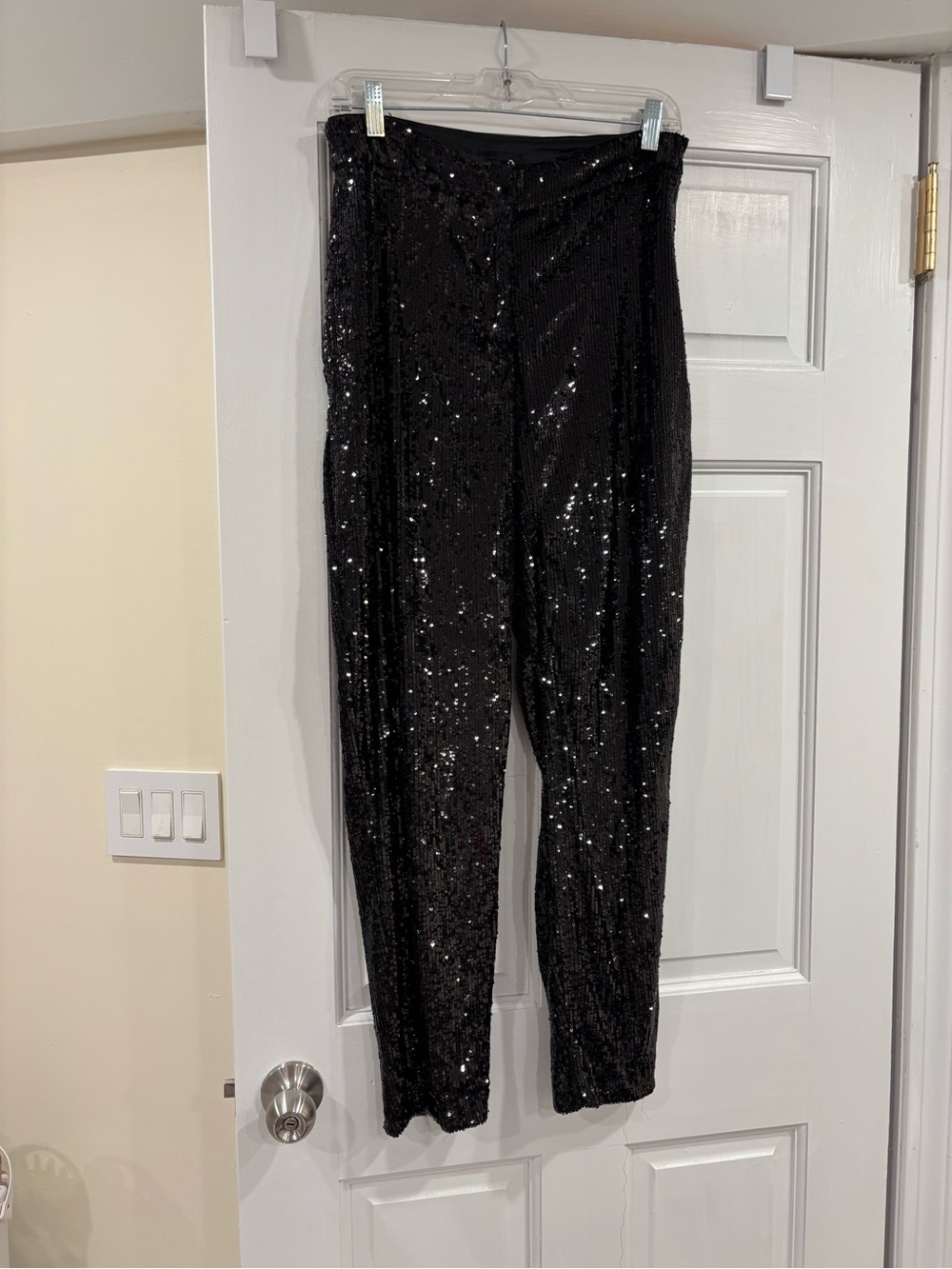 Express Black Sequin Skinny Pants